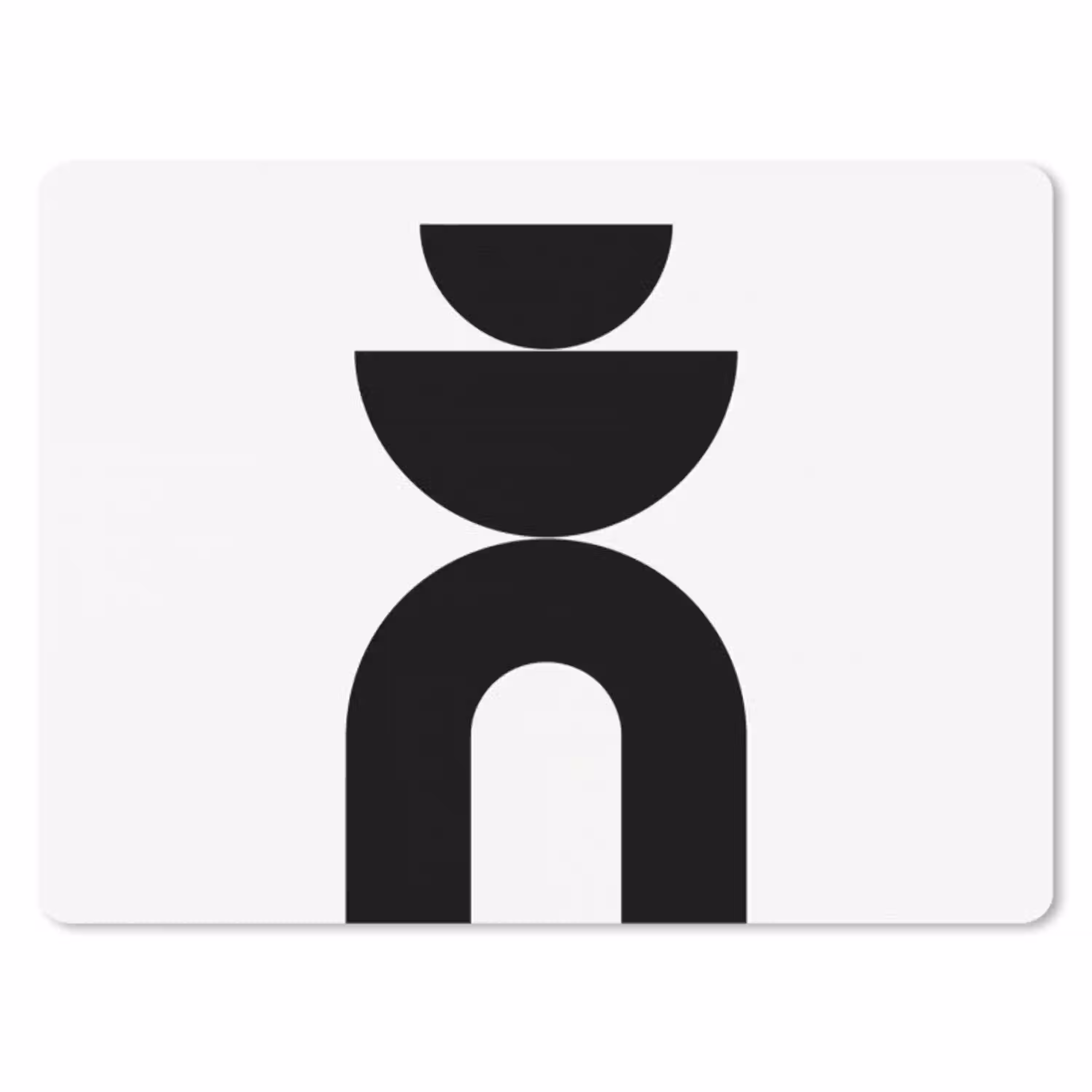 Minimalistisch - Kunst - Wit muismat rubber klein -3d