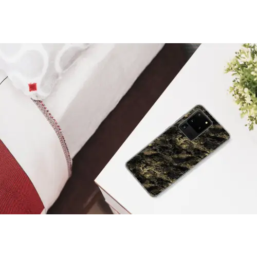 Marmer - Zwart - Goud Telefoonhoesje Samsung Galaxy S20 Ultra klein 358 -kamerS20Ultra