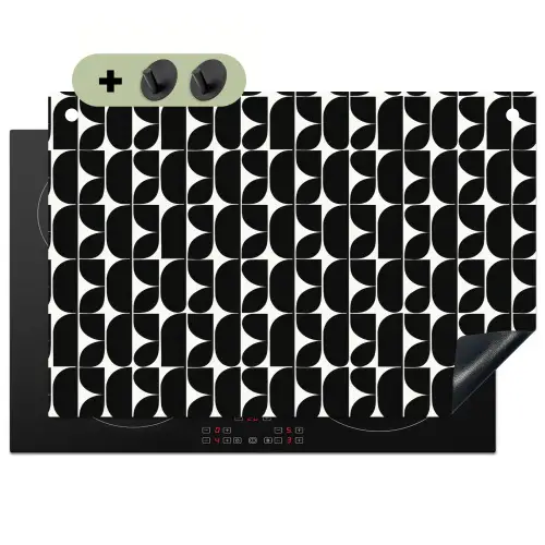 Modern - Geometrisch - Zwart Inductie beschemer met haakjes klein 777 -3d