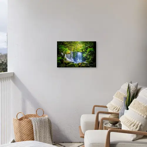 Jungle - Waterval - Australië - Planten - Natuur Tuinposter op houten frame 2 cm dik klein -sfeer1