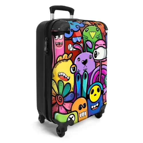 Grappige Monsterbende Koffer - NBS - Handbagage middel -productfoto_3d