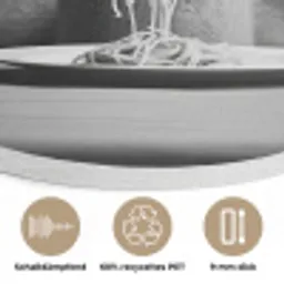 Alpaca - Pasta - Zwart - Wit - Grappig - Dieren Akoestische PET Vilt - Rond klein -closeup_DE