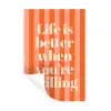 Tekst - Gestreept - Oranje - Zomer Muursticker klein -3d