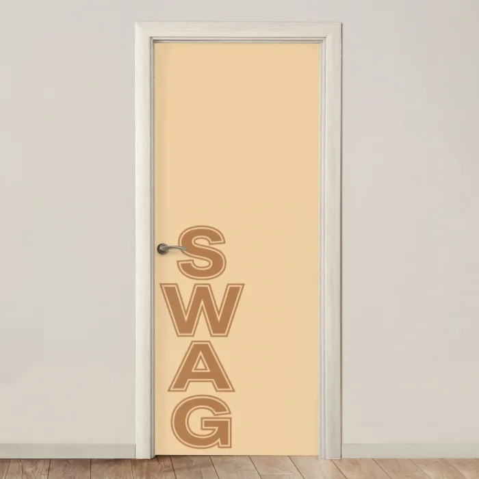 Swag - Bruin - Beige deurposter klein -3d_beige