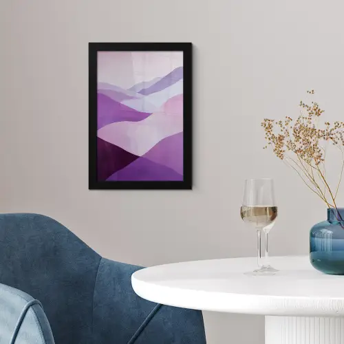 Abstract - Heuvels - Landschap - Paars fotolijst zwart zonder passe partout klein -sfeer4
