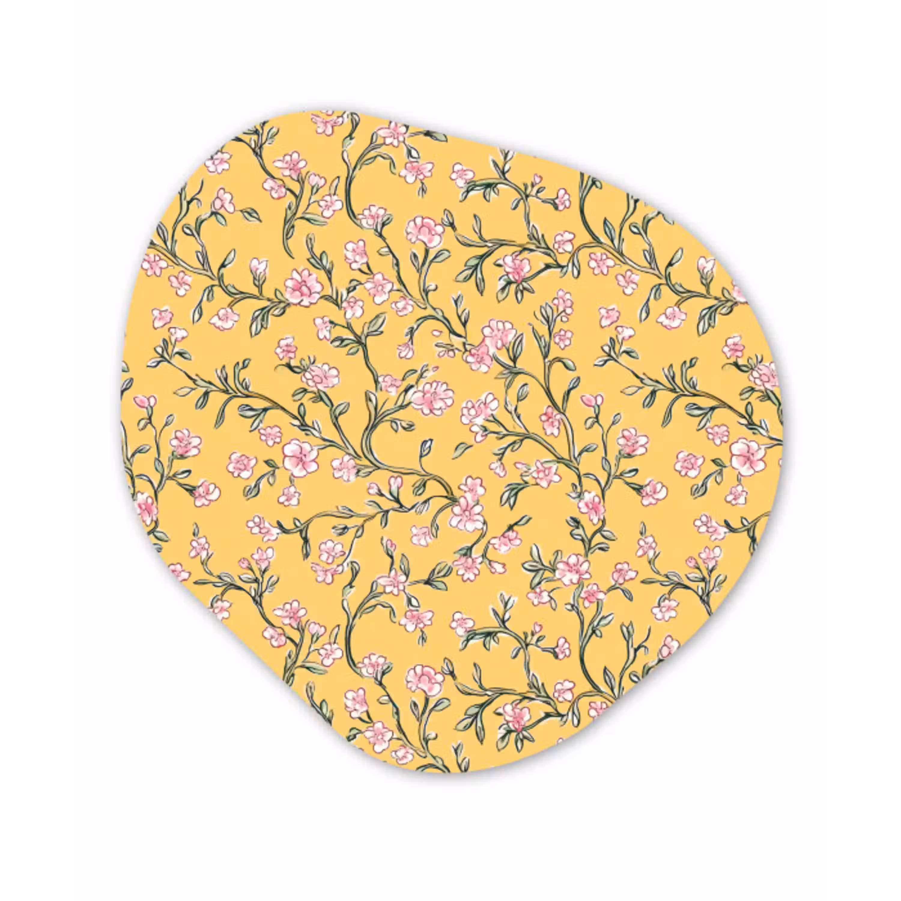 Bloemen - Motief - Geel Wandcirkel Organisch Forex 3mm klein 629 -3d