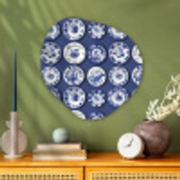 Borden - Floraal - Blauw Wandcirkel Organisch Aluminium middel 851 -sfeer2