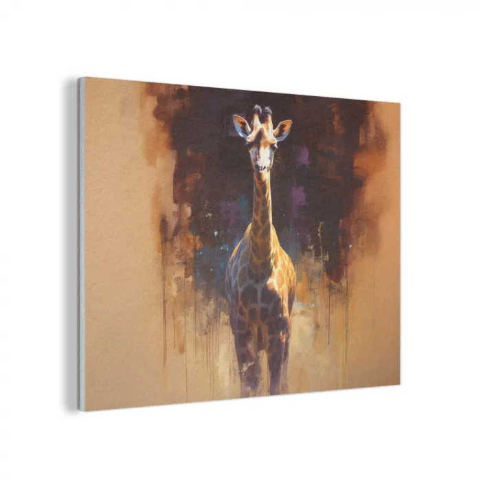Giraf - Bruin - Abstract - Geschilderd PET vilt klein -3d