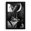 Paard - Sport - Zwart - Wit fotolijst zwart zonder passe partout klein -3d