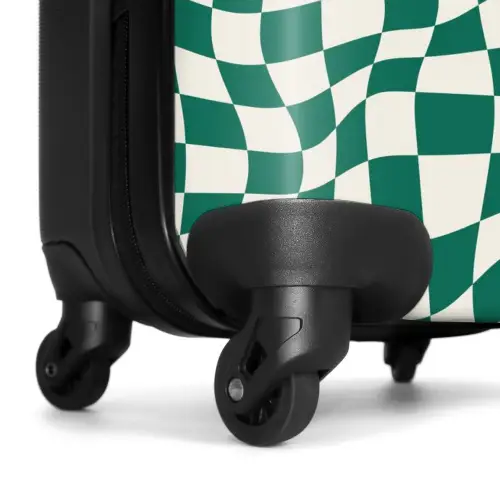 Patronen - Optische illusie in groen en wit NBS - Handbagage koffer - Kinderen Unisex middel -wiel