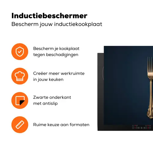 Bestek - Donkerblauw - Goud Inductie beschermer vinyl 3mm klein -zzzzzzz-td-ups