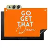 Oranje - Blauw - Go get that dream Inductie beschemer met haakjes klein -3d