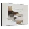Penseelstreken - Balans - Beige - Bruin Textielframe zwart klein -3d