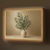 Vaas - Olijftakken - Bladeren - Beige Light Box met batterij (Wandlamp) middel -z3d_website