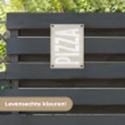 Pizza - Decoratie - Japandi - Wit tuinposter los doek klein -sfeer3