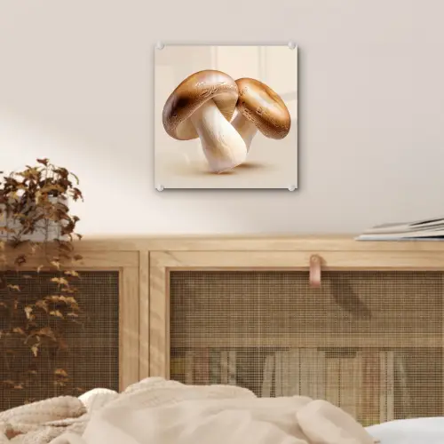 Champignons - Zacht - Beige plexiglas 5mm klein -sfeer4