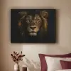 Leeuw - Goud - Druppels Textielframe zwart klein -sfeer1