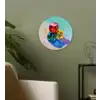 Dobbelstenen - Kleurrijk - Getallen - Stipjes Wandcirkel plexiglas klein -sfeer3