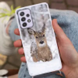 Hert - Sneeuw - Bos - Dieren - Vertederend Hoesje Samsung Galaxy A52 5G met koord klein -sfeer3