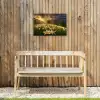 Bloemenveld - Heuvels - Zonsondergang - Berg - Natuur - Wit - Heuvels Tuinposter op houten frame 2 cm dik klein -sfeer4