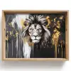 Leeuw - Portret - Verfspatten - Grijs Dienblad Rechthoek middel -z3d_shopping