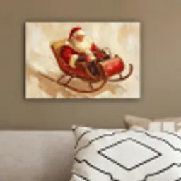 Kerst - Slee - Kerstman canvas 2cm klein -sfeer3