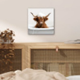 Schotse Hooglander - Bad - Koe - Dieren - Schuim aluminium wit klein -sfeer3