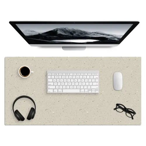 Lichtbeige - Terrazzo - Grijs Muismat XXL klein 681 -3d