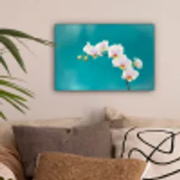 Orchidee - Bloemen - Plant - Wit - Paars canvas 2cm klein -sfeer1