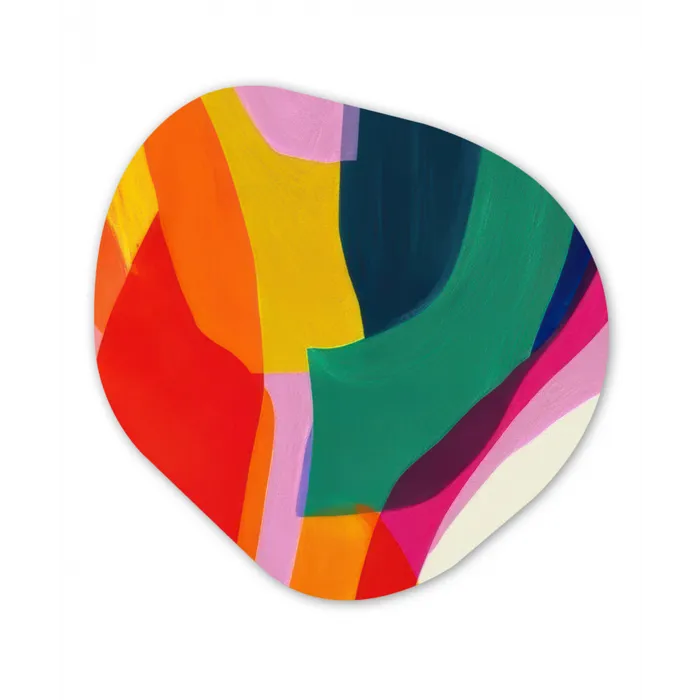 Vormen - Golvend - Abstract - Felroze Wandcirkel Organisch Forex 3mm klein -3d