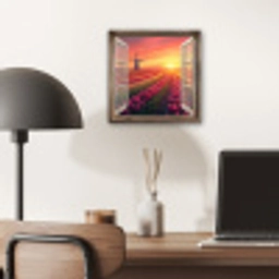 Doorkijk - Tulpen - Zonsondergang - Bloemen - Kleurrijk aluminium wit klein -sfeer5