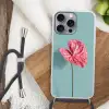 Blad - Anthurium - Stippen - Roze Hoesje iPhone 16 Pro Max met koord klein -sfeer4