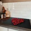 Kersen - Hart - Rood - Zwart Inductie beschermer vinyl 3mm klein -sfeer3