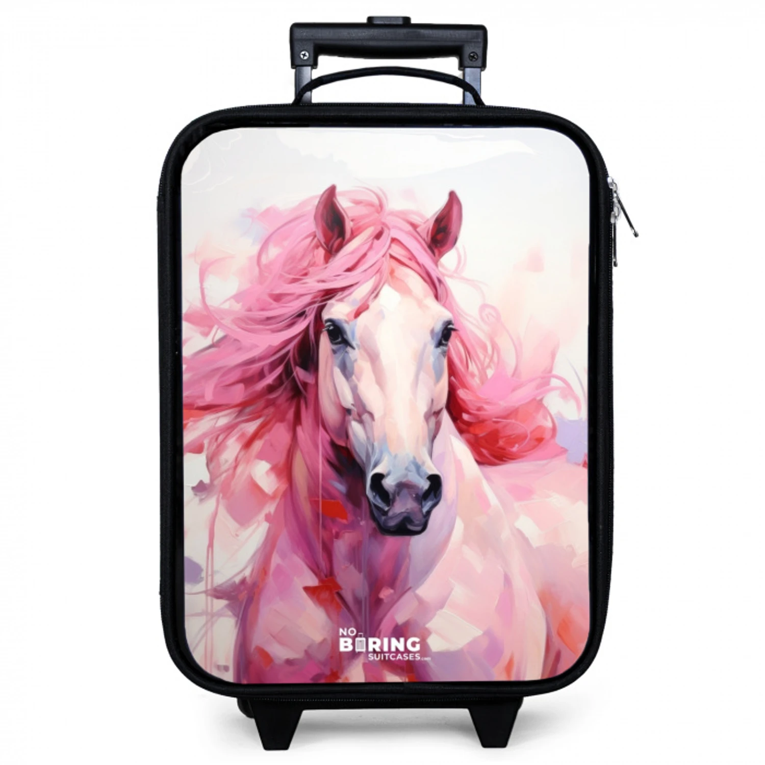Paard in roze pastel tinten Kinderkoffer - Zwart klein -zzz_website3d