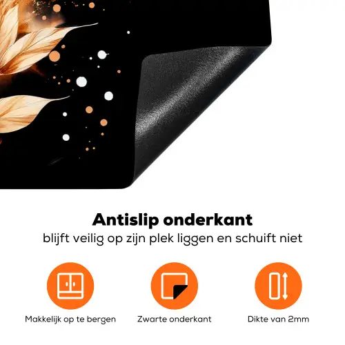 Bloem - Verf - Goud - Graffiti - Modern Inductie beschermer vinyl 3mm klein -zzzzzzz-td-onderkant