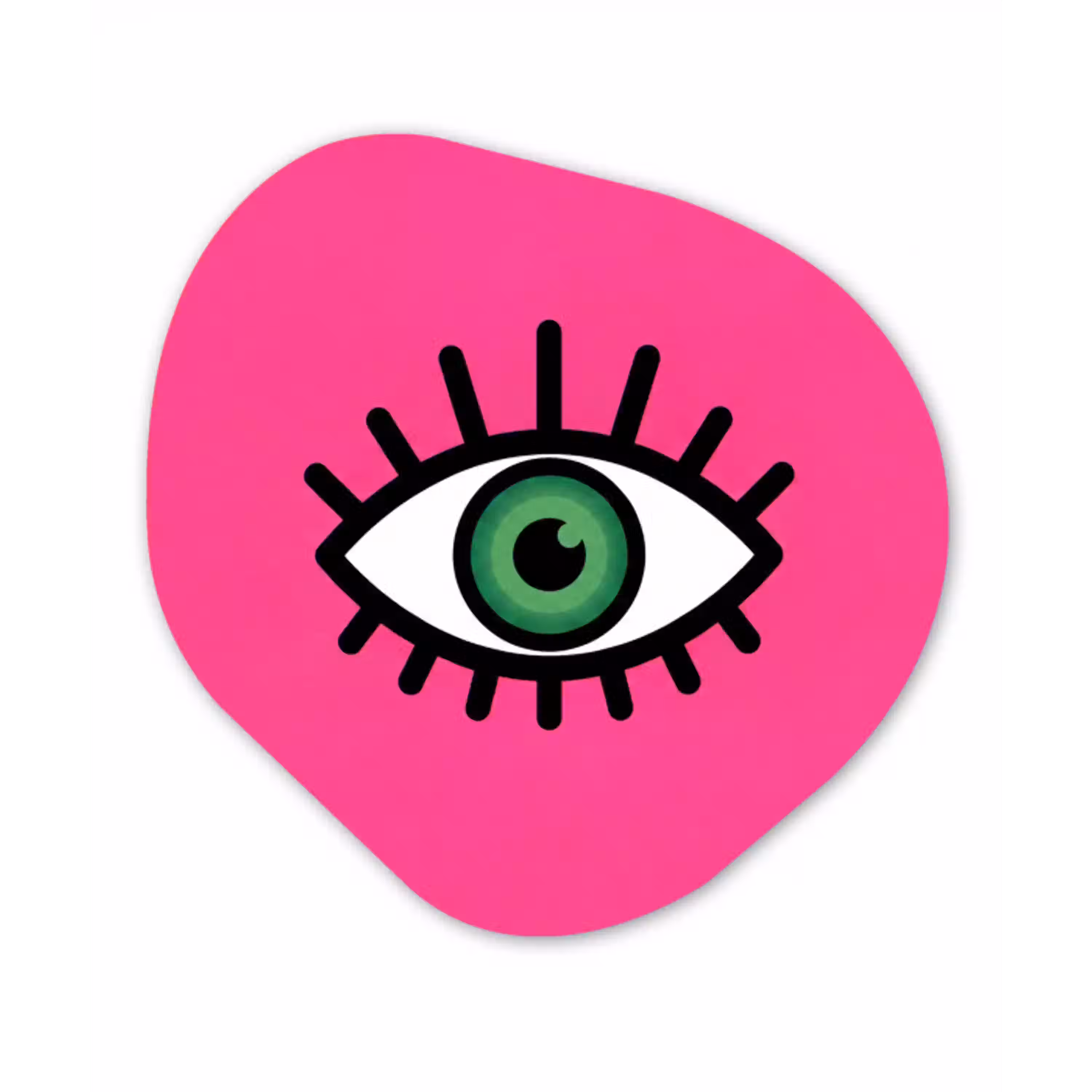 Minimalistisch - Oog - Roze Wandcirkel Organisch Forex 3mm klein -3d