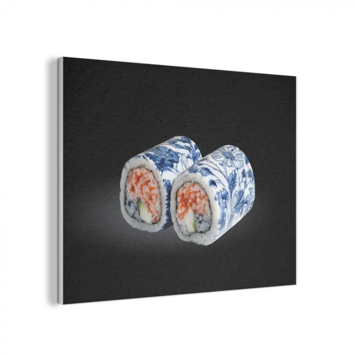 Sushi - Delfts blauw - Rijst - Vis - Elegant PET vilt klein -3d