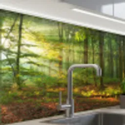 Zon - Bos - Bomen - Natuur - Herfst keuken achterwand 2 middel -zzzz3d_schuin