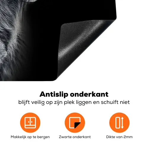 Schotse hooglander - Zwart - Koe - Dieren Inductie beschermer vinyl 3mm klein -zzzzzzz-td-onderkant