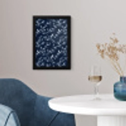 Grafisch - Bloesemtak - Blauw fotolijst zwart zonder passe partout klein 224 -sfeer4