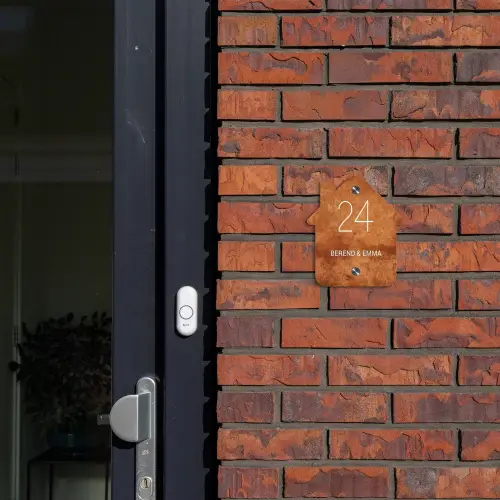 Roest - Klassiek Naambord Huisje klein -sfeer2