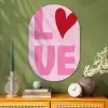 Love - Roze - Hart - Valentijn Wandcirkel Ovaal Glas middel -sfeer2