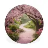 Kersenbloesem - Natuur - Sakura - Pad - Japanse tuin Wandcirkel aluminium klein -3d