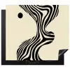 Beige - Lijnen - Golvend -  Abstract Inductie beschermer vinyl 3mm middel -3d