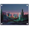 Cactus - Lichtzuilen - Zonsondergang tuinposter los doek klein -3d