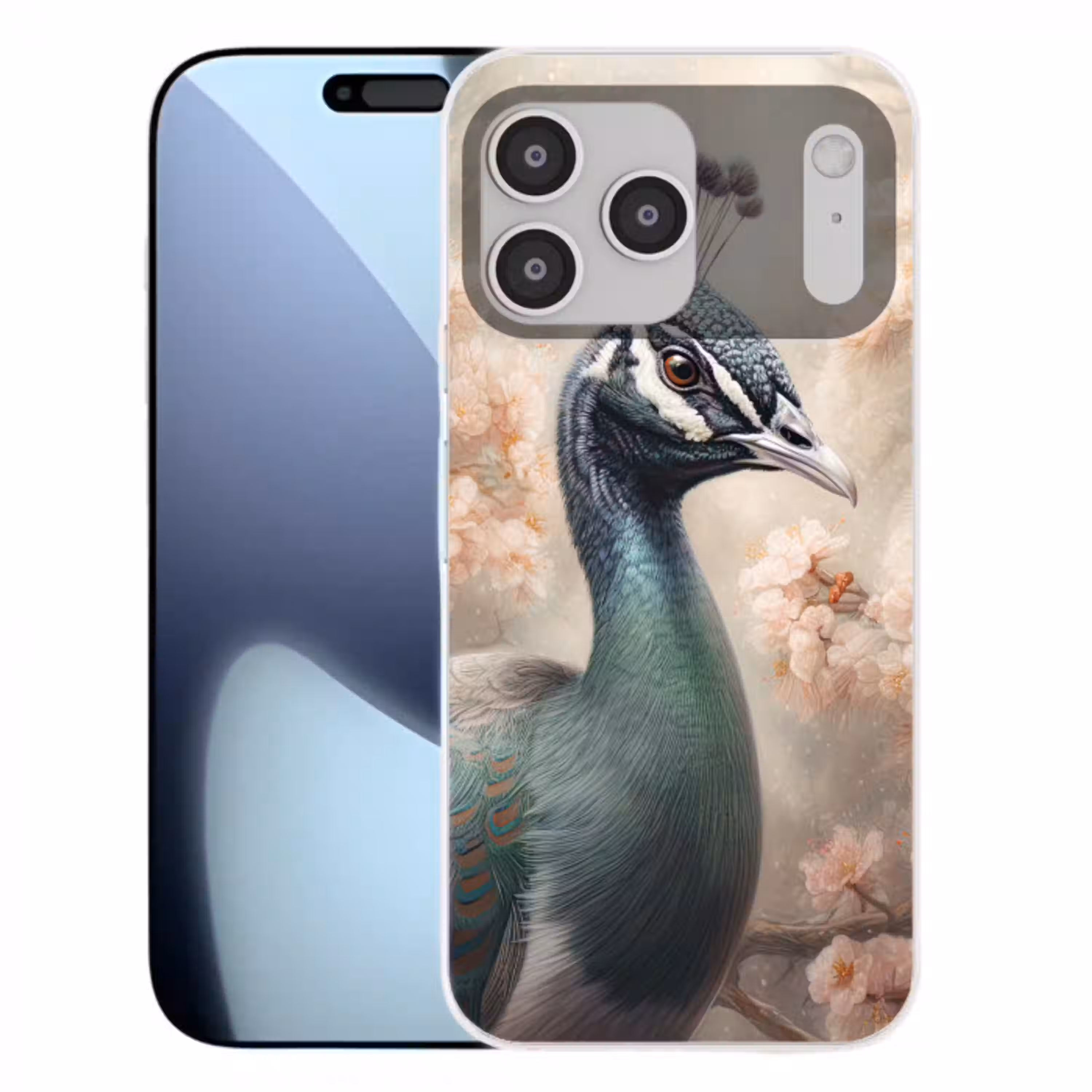 Pauw - Vogels - Bloemen - Boom - Botanisch Telefoonhoesje iPhone 17 Pro Max klein -3d