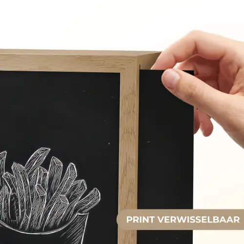 Hamburger - Friet - Frisdrank - Krijttekening Light Box met batterij (Wandlamp) middel -USP_websiteprintNL