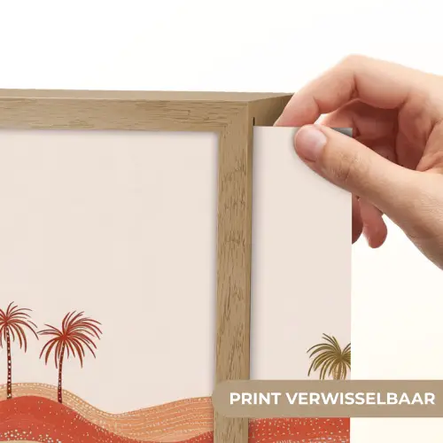 Abstract landschap - Palmbomen - Kleurrijk Light Box met batterij (Wandlamp) middel -USP_websiteprintNL
