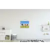 Koeien - Boerderij - Gras- Natuur - Dieren textielposter latten blank klein -kinderkamer