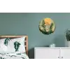 Bloemen - Bladeren - Zon - Groen Wandcirkel aluminium klein -slaapkamer